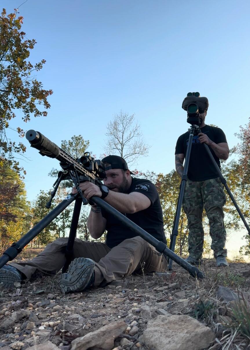 Long-range steel targets on a precision rifle bay
